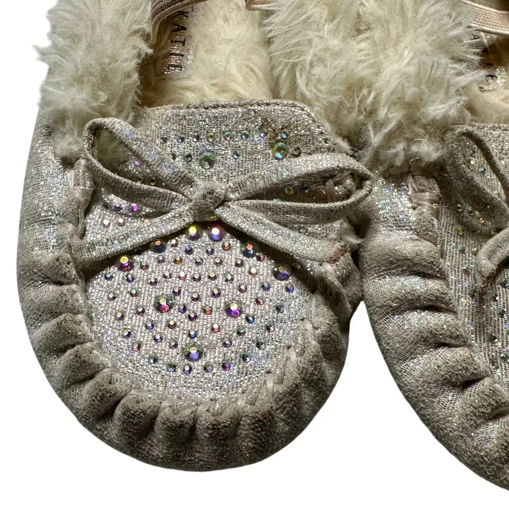 Kelly & Katie Girls Sparkly Ballet Flats Rhinestone Bow Shoes Princesscore